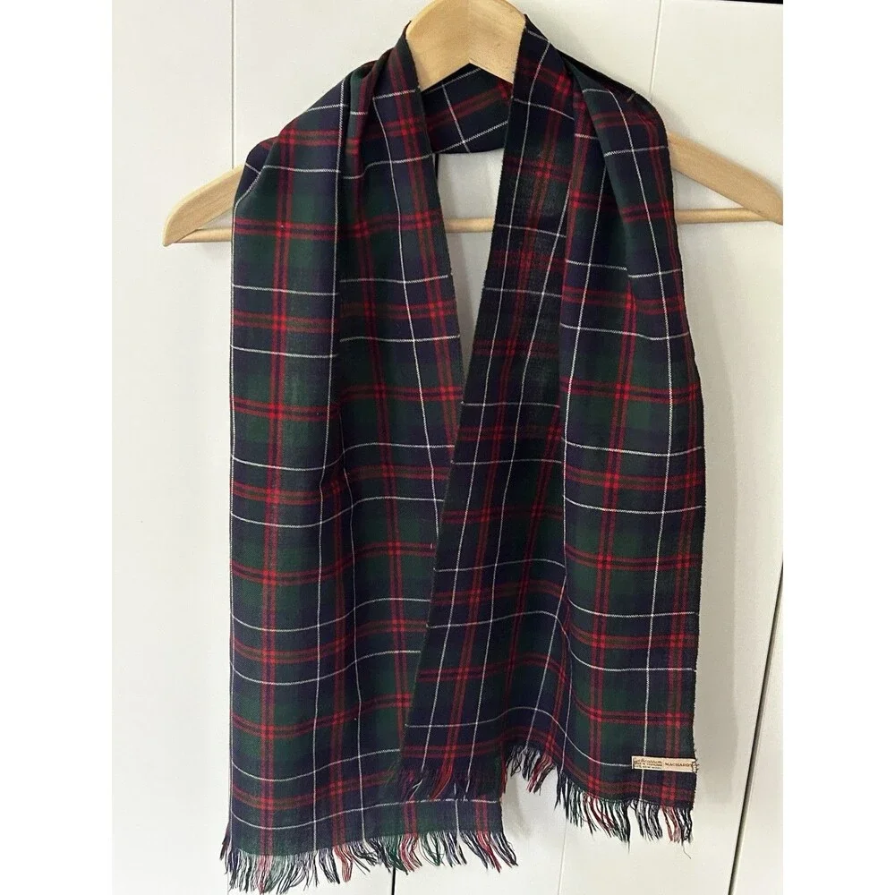 Vintage Lochcarron Machardy Plaid Scarf 100% New Wool Made in Scotland Preppy